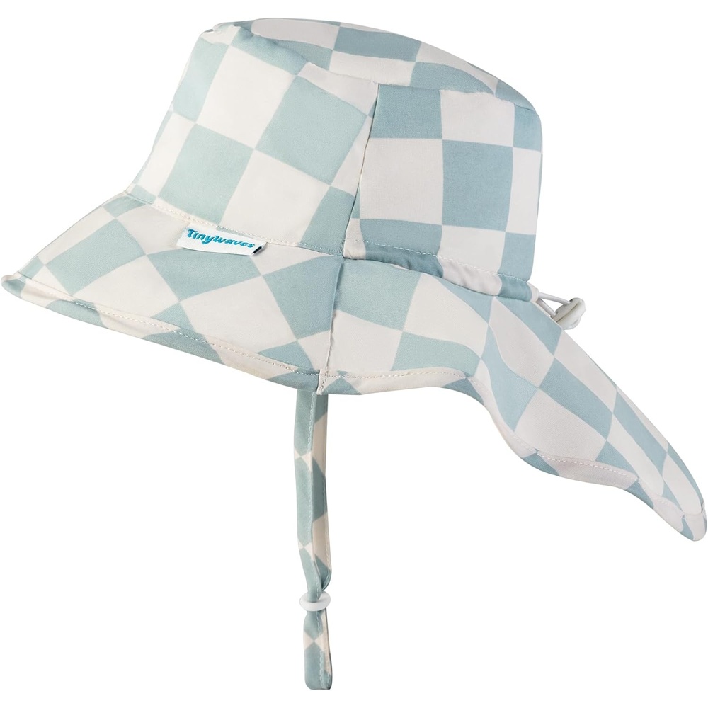 image:imageTiny Twinkle Sun Protection Baby Flap Hat with UPF 50 Sun Protection for Baby and Toddler Boys and GirlsSage Checkers
