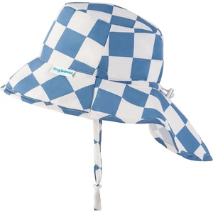 image:imageTiny Twinkle Sun Protection Baby Flap Hat with UPF 50 Sun Protection for Baby and Toddler Boys and GirlsBlue Checkers