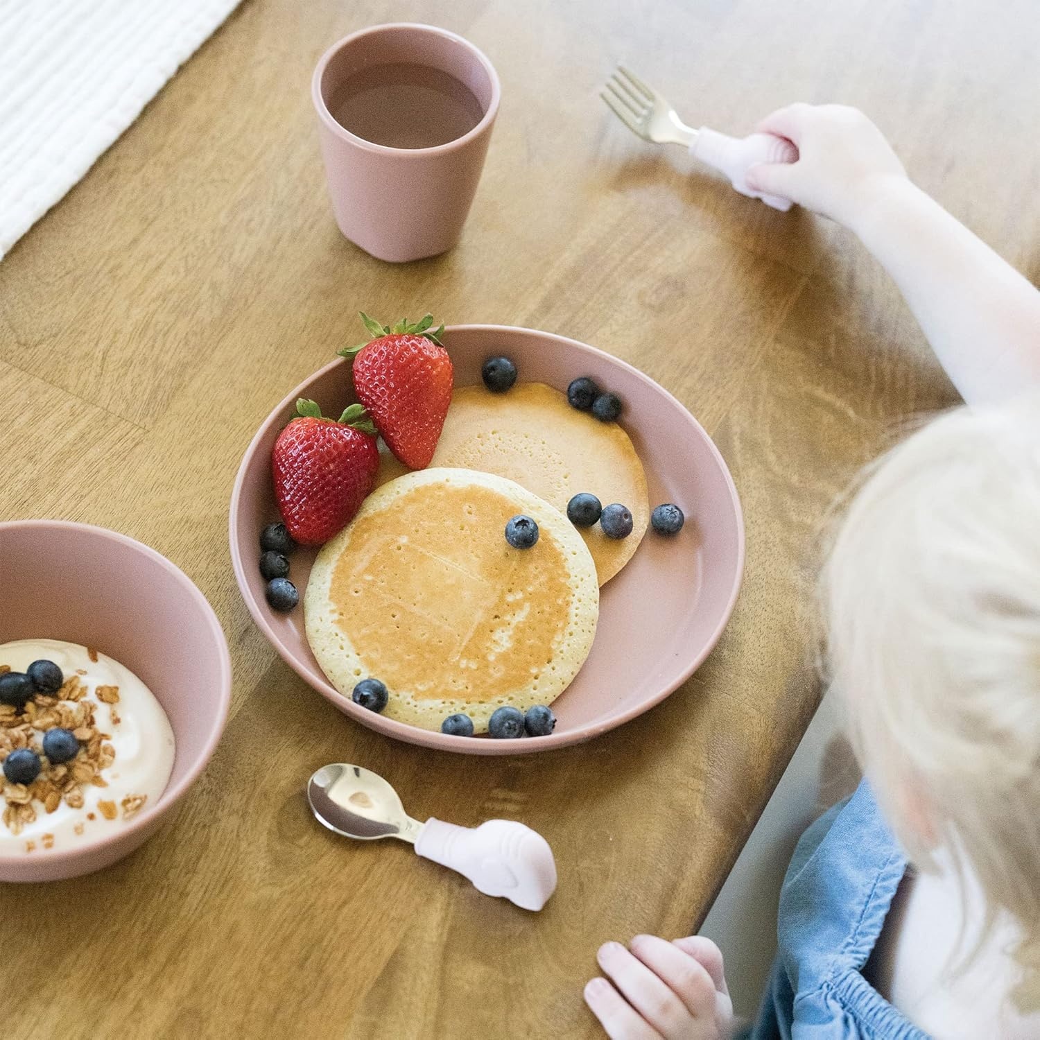 image:imageTiny Twinkle Tableware 3 Pack Dish Set BPAFree Cups Plates and Bowls Sets For Kids and Toddlers Polypropylene Plastic Dinnerware Set Sage Charcoal IceBlue PlateSand Cinnamon TaupePlate