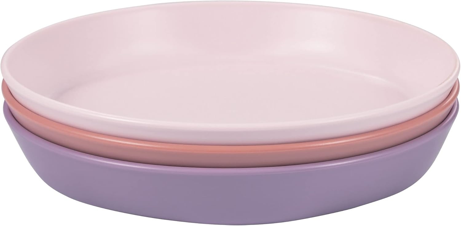 image:imageTiny Twinkle Tableware 3 Pack Dish Set BPAFree Cups Plates and Bowls Sets For Kids and Toddlers Polypropylene Plastic Dinnerware Set Sage Charcoal IceBlue PlateRose Peach LilacPlate