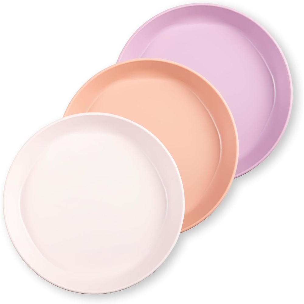image:imageTiny Twinkle Tableware 3 Pack Dish Set BPAFree Cups Plates and Bowls Sets For Kids and Toddlers Polypropylene Plastic Dinnerware Set Sage Charcoal IceBlue PlateRose Peach LilacPlate