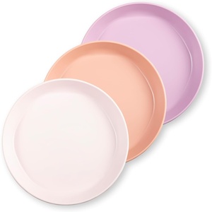 image:imageTiny Twinkle Tableware 3 Pack Dish Set BPAFree Cups Plates and Bowls Sets For Kids and Toddlers  Polypropylene Plastic Dinnerware Set Sage Charcoal IceBlue PlateRose  Peach  LilacPlate