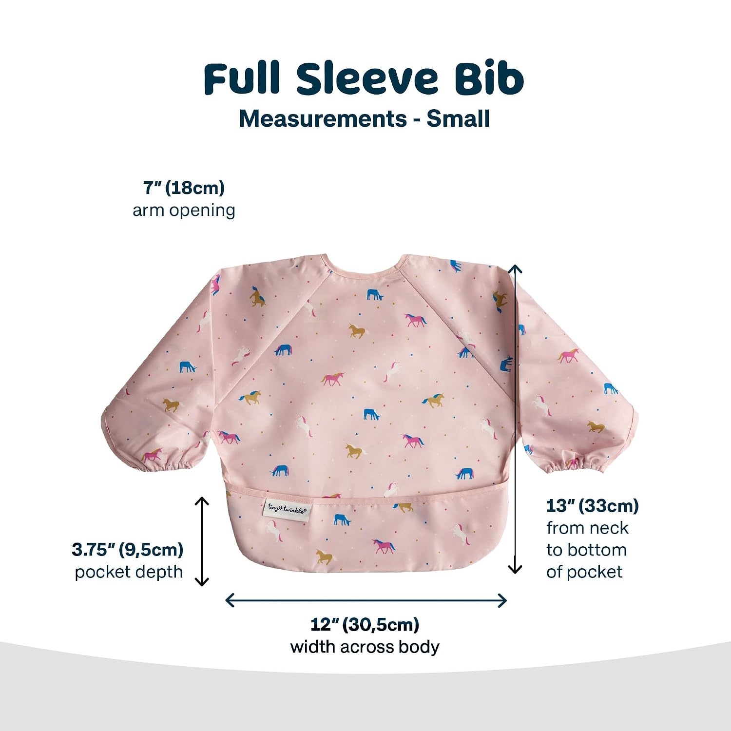 image:imageTiny Twinkle Long Sleeve Bib for Babies amp Toddlers Waterproof Smock Bib for Eating Machine Washable amp MessProof Feeding Essentials Newborn Shower Gift Santa 624MUnicorn Conf