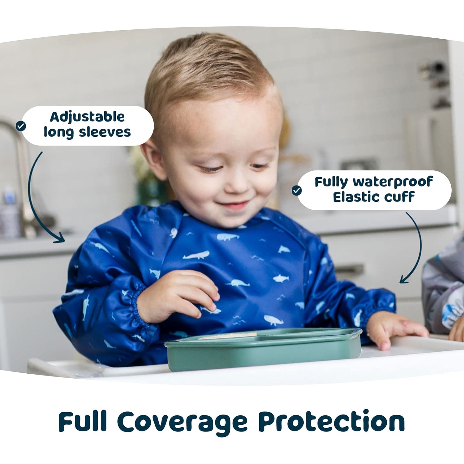 image:imageTiny Twinkle Long Sleeve Bib for Babies amp Toddlers Waterproof Smock Bib for Eating Machine Washable amp MessProof Feeding Essentials Newborn Shower Gift Santa 624MOcean Life