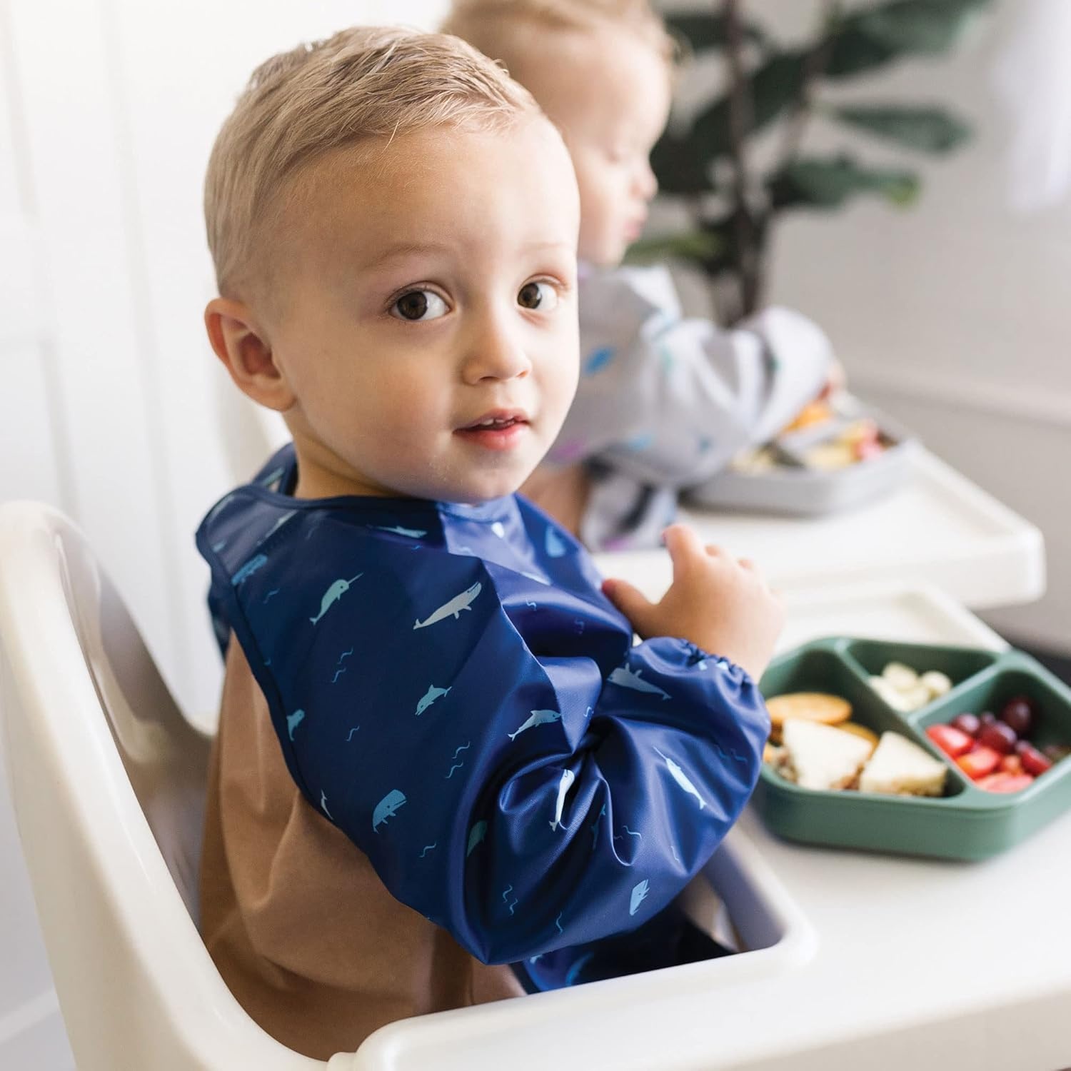 image:imageTiny Twinkle Long Sleeve Bib for Babies amp Toddlers Waterproof Smock Bib for Eating Machine Washable amp MessProof Feeding Essentials Newborn Shower Gift Santa 624MOcean Life