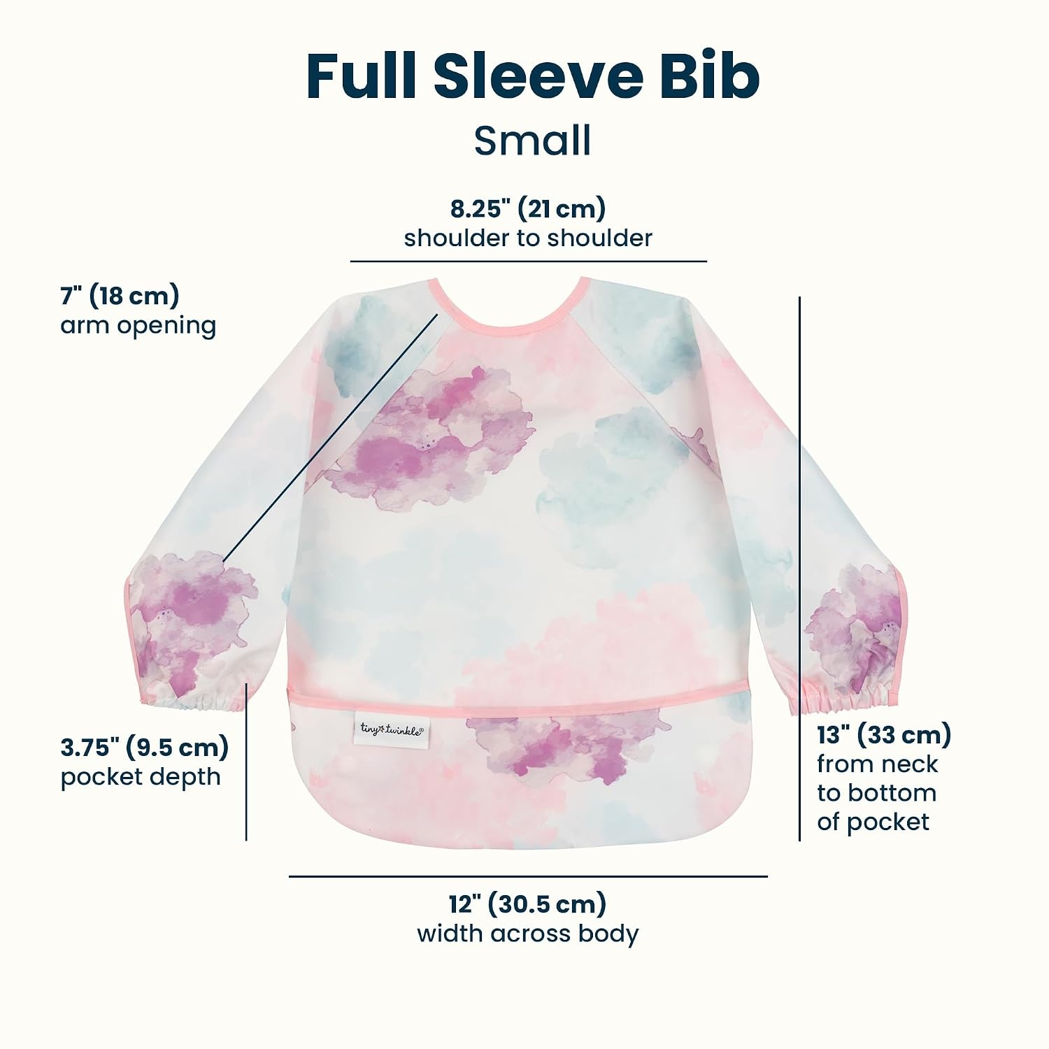 image:imageTiny Twinkle Long Sleeve Bib for Babies amp Toddlers Waterproof Smock Bib for Eating Machine Washable amp MessProof Feeding Essentials Newborn Shower Gift Santa 624MCotton Candy