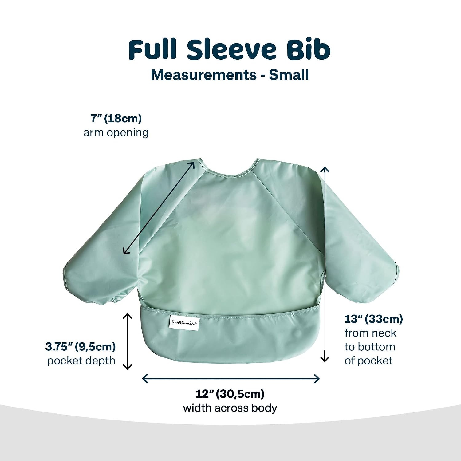 image:imageTiny Twinkle Long Sleeve Bib for Babies amp Toddlers Waterproof Smock Bib for Eating Machine Washable amp MessProof Feeding Essentials Newborn Shower Gift Santa 624MPumpkins