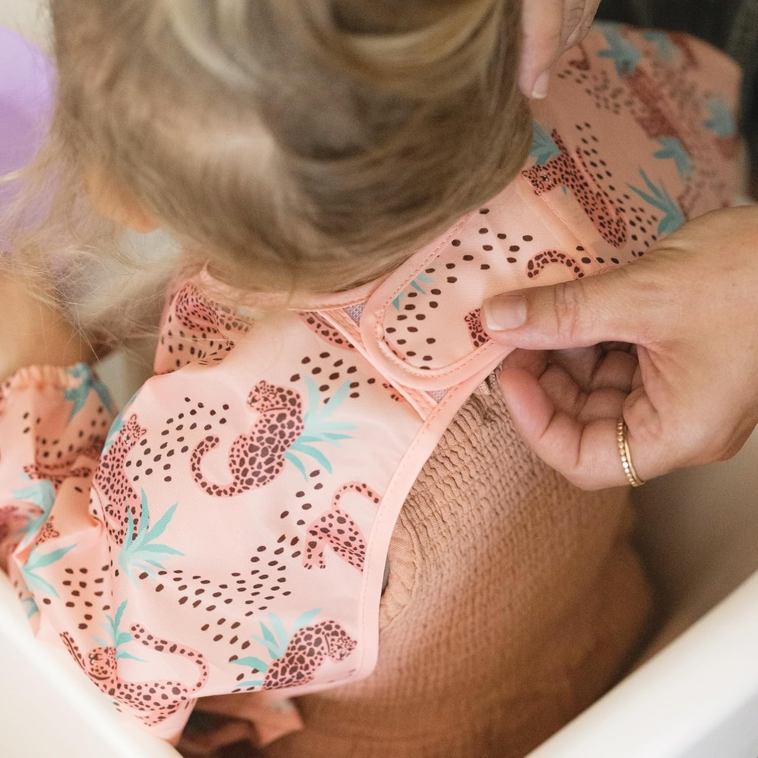 image:imageTiny Twinkle Long Sleeve Bib for Babies amp Toddlers Waterproof Smock Bib for Eating Machine Washable amp MessProof Feeding Essentials Newborn Shower Gift Santa 624MLeopard