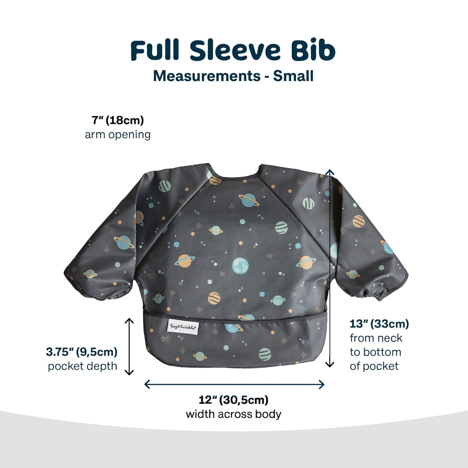 image:imageTiny Twinkle Long Sleeve Bib for Babies amp Toddlers Waterproof Smock Bib for Eating Machine Washable amp MessProof Feeding Essentials Newborn Shower Gift Santa 624MSpace