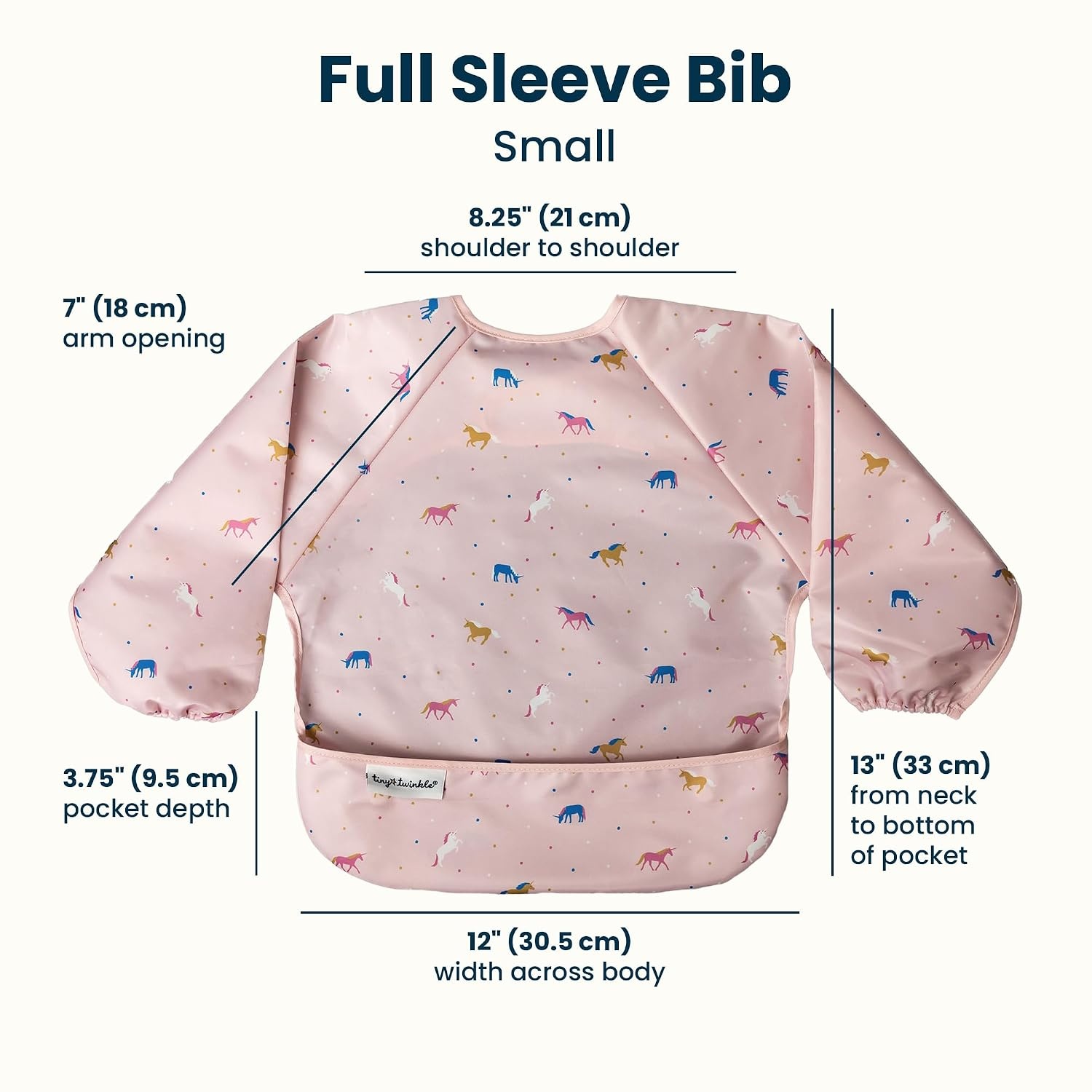 image:imageTiny Twinkle Long Sleeve Bib for Babies amp Toddlers Waterproof Smock Bib for Eating Machine Washable amp MessProof Feeding Essentials Newborn Shower Gift Santa 624MUnicorn Conf