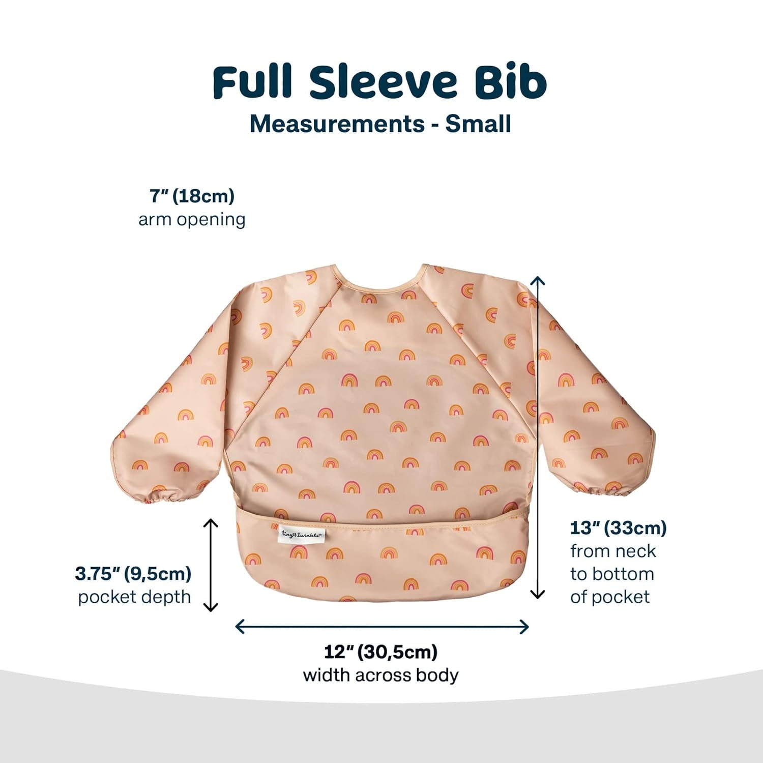 image:imageTiny Twinkle Long Sleeve Bib for Babies amp Toddlers Waterproof Smock Bib for Eating Machine Washable amp MessProof Feeding Essentials Newborn Shower Gift Santa 624MBoho Rainbow