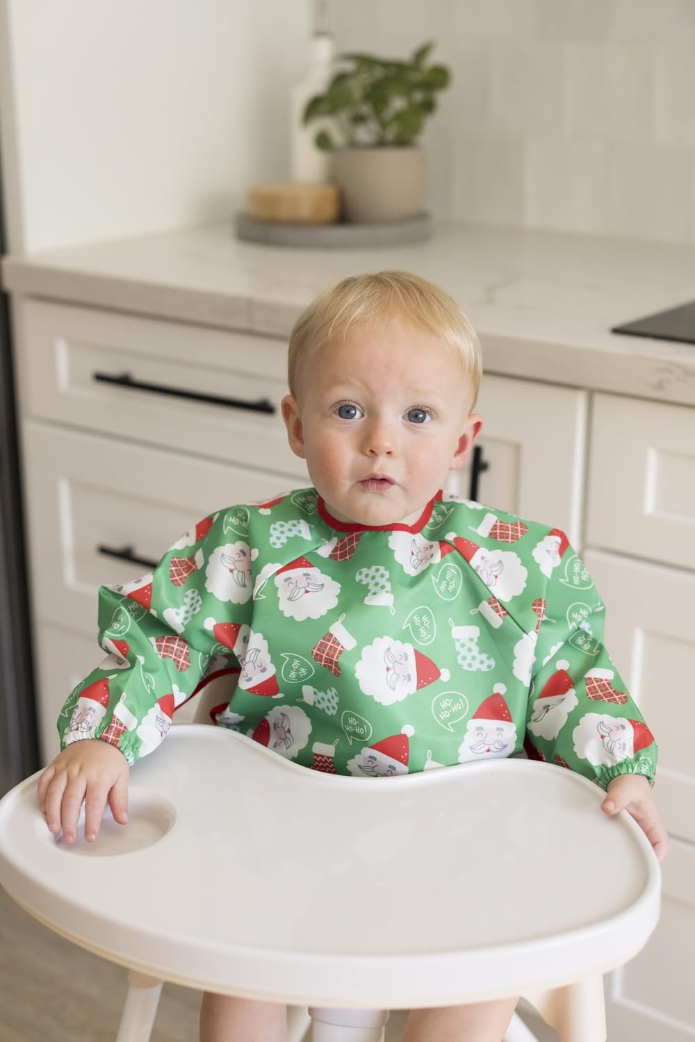 image:imageTiny Twinkle Long Sleeve Bib for Babies amp Toddlers Waterproof Smock Bib for Eating Machine Washable amp MessProof Feeding Essentials Newborn Shower Gift Santa 624MSanta