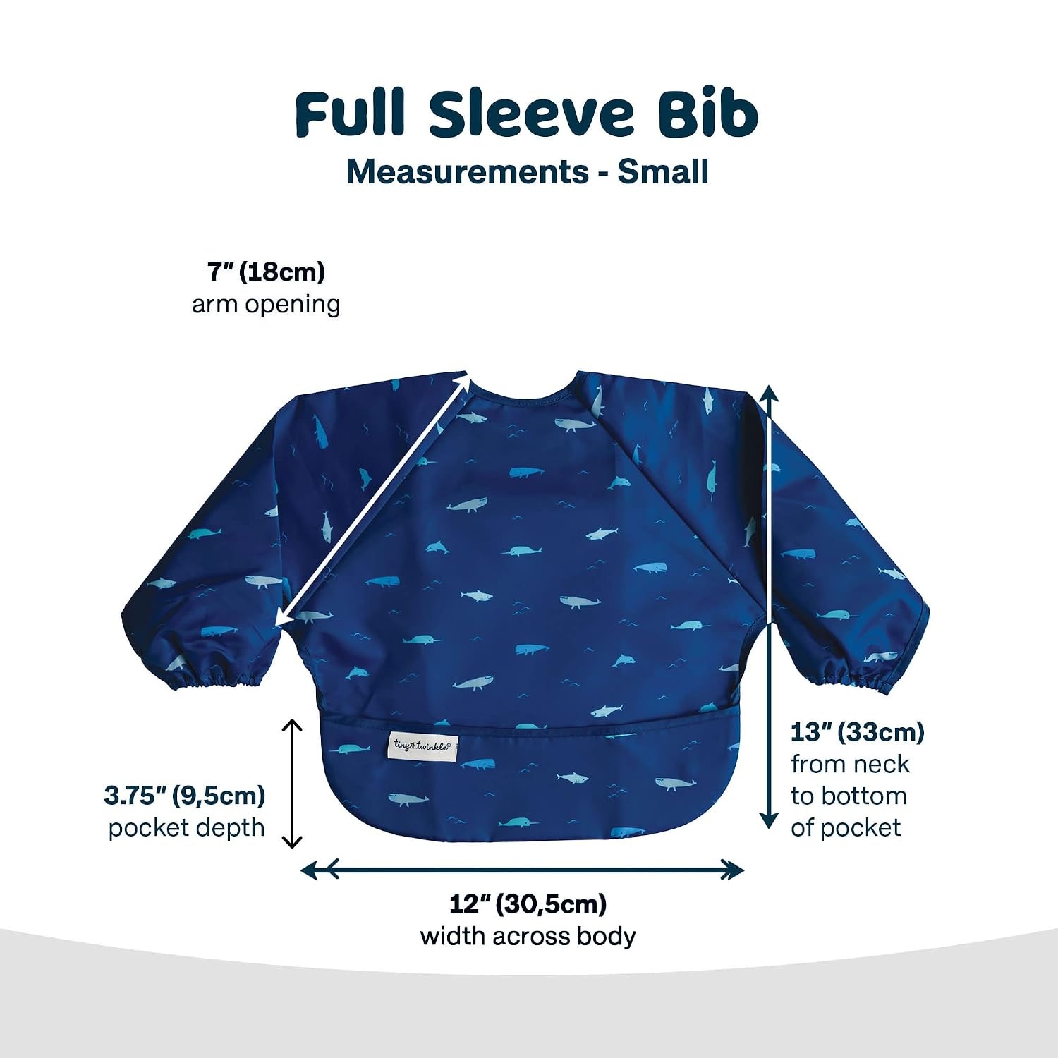 image:imageTiny Twinkle Long Sleeve Bib for Babies amp Toddlers Waterproof Smock Bib for Eating Machine Washable amp MessProof Feeding Essentials Newborn Shower Gift Santa 624MOcean Life