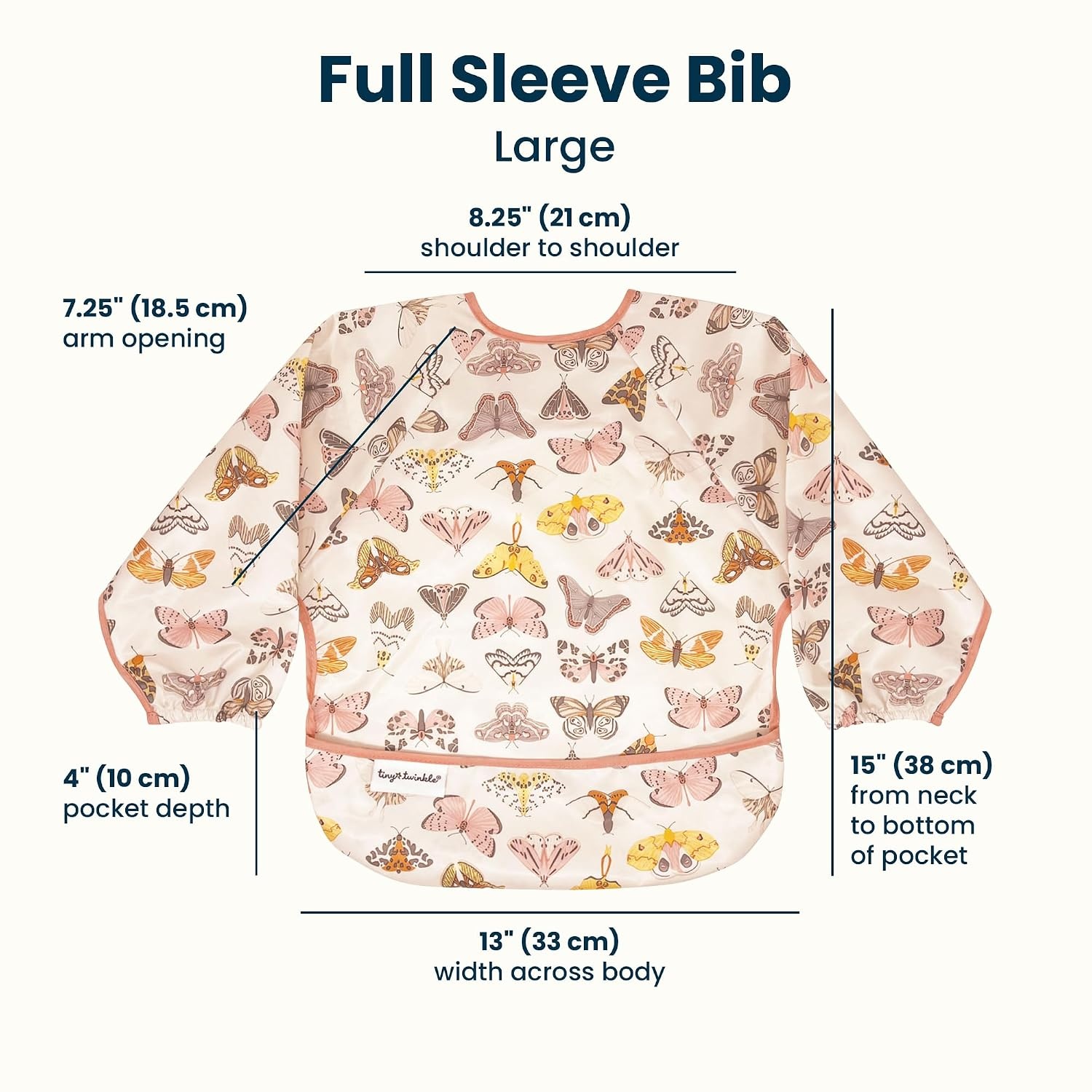 image:imageTiny Twinkle Long Sleeve Bib for Babies amp Toddlers Waterproof Smock Bib for Eating Machine Washable amp MessProof Feeding Essentials Newborn Shower Gift Santa 624MFlutter