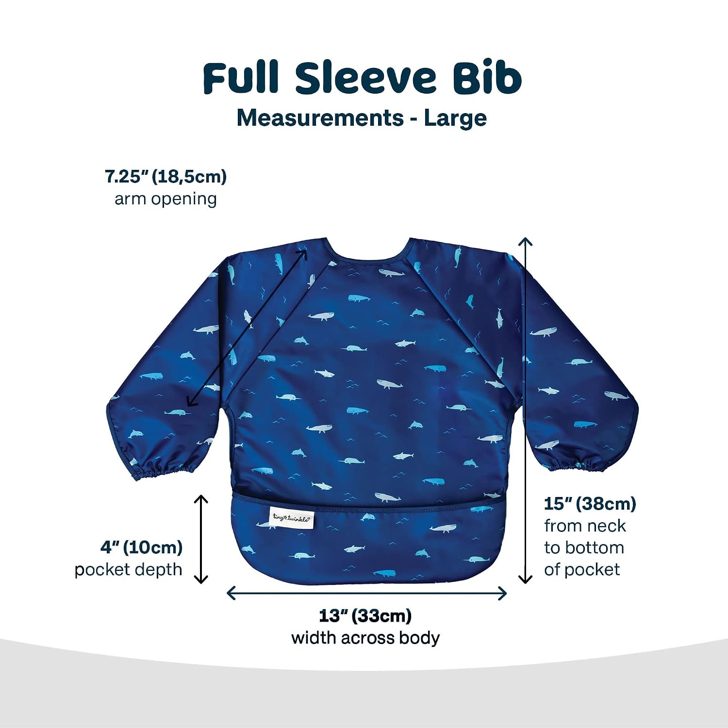 image:imageTiny Twinkle Long Sleeve Bib for Babies amp Toddlers Waterproof Smock Bib for Eating Machine Washable amp MessProof Feeding Essentials Newborn Shower Gift Santa 624MOcean Life