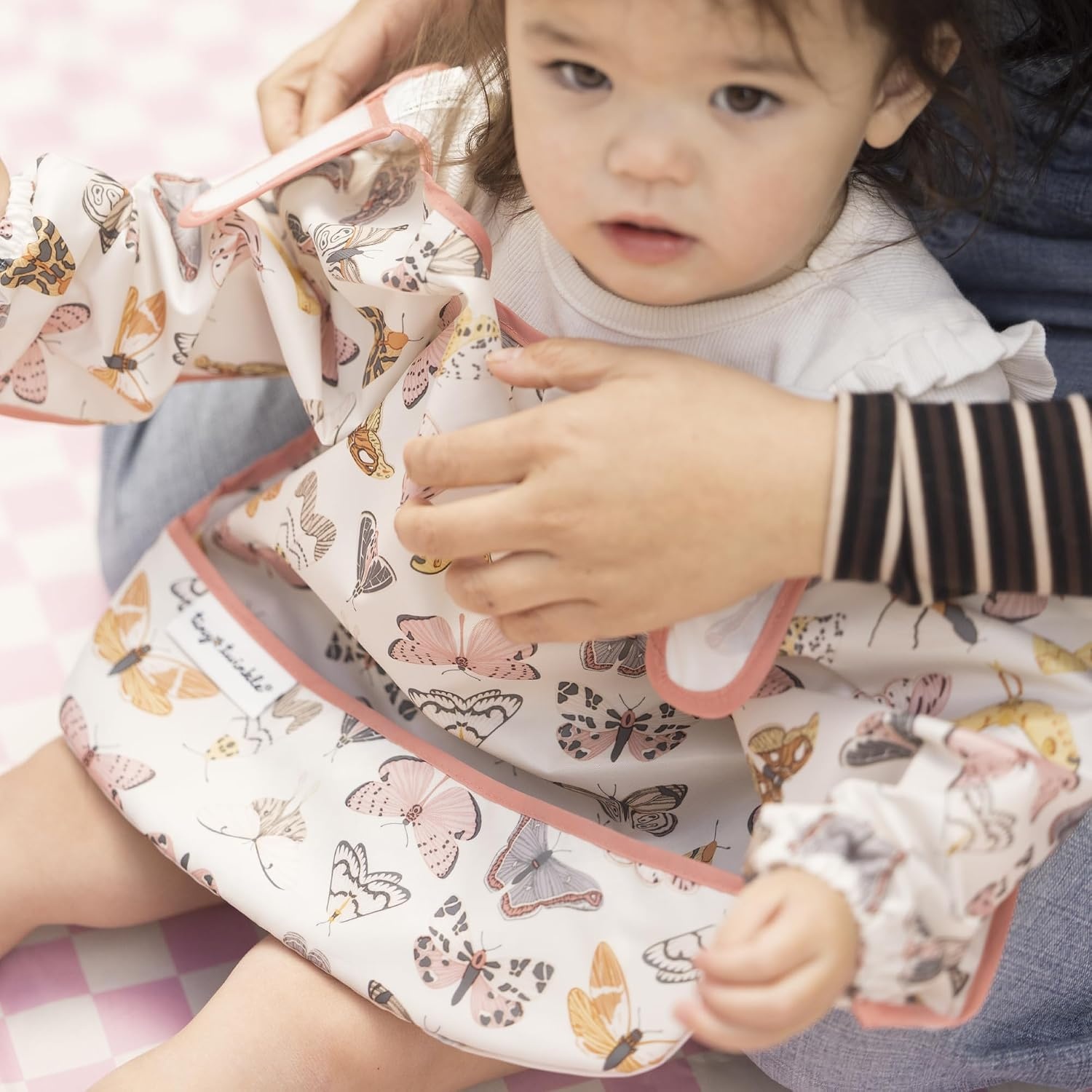 image:imageTiny Twinkle Long Sleeve Bib for Babies amp Toddlers Waterproof Smock Bib for Eating Machine Washable amp MessProof Feeding Essentials Newborn Shower Gift Santa 624MFlutter