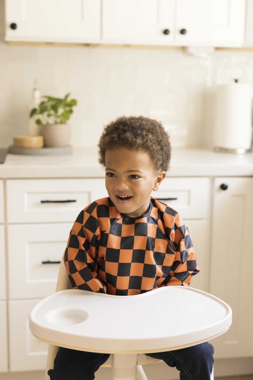 image:imageTiny Twinkle Long Sleeve Bib for Babies amp Toddlers Waterproof Smock Bib for Eating Machine Washable amp MessProof Feeding Essentials Newborn Shower Gift Santa 624MOgbk Checkers