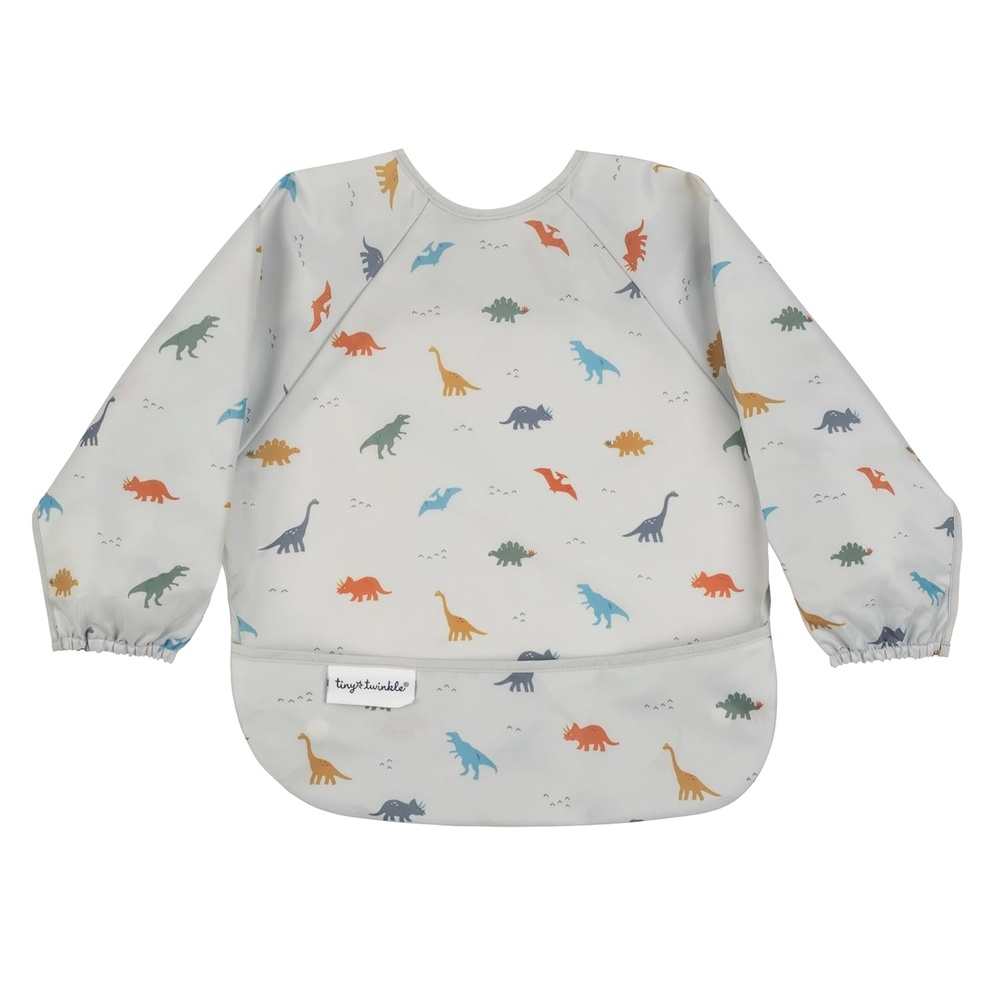 image:imageTiny Twinkle Long Sleeve Bib for Babies amp Toddlers Waterproof Smock Bib for Eating Machine Washable amp MessProof Feeding Essentials Newborn Shower Gift Santa 624MDinosaur
