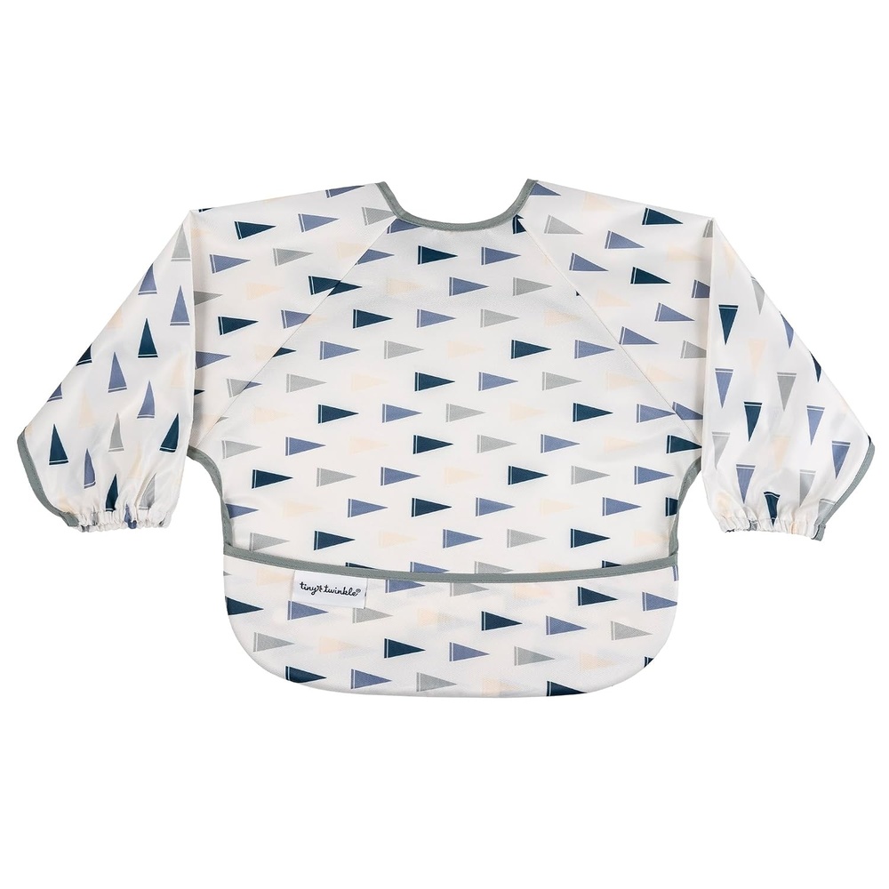 image:imageTiny Twinkle Long Sleeve Bib for Babies amp Toddlers Waterproof Smock Bib for Eating Machine Washable amp MessProof Feeding Essentials Newborn Shower Gift Santa 624MVarsity Flags