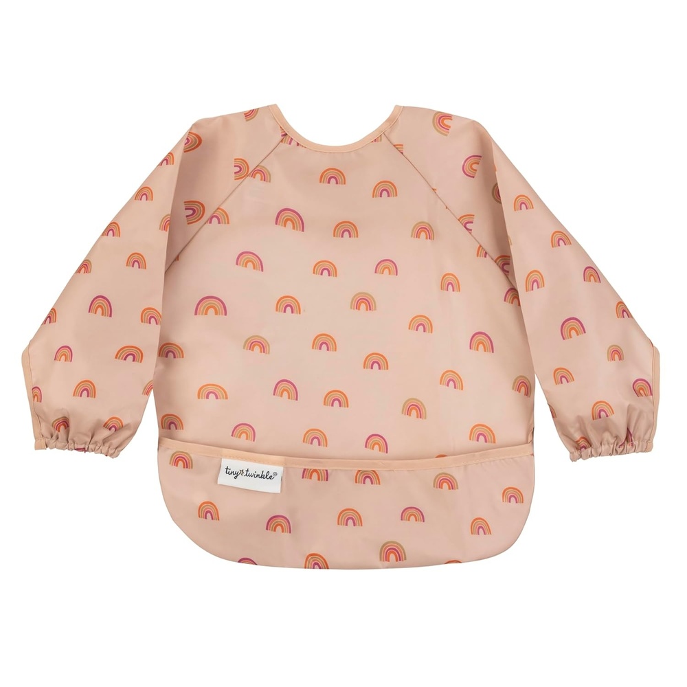 image:imageTiny Twinkle Long Sleeve Bib for Babies amp Toddlers Waterproof Smock Bib for Eating Machine Washable amp MessProof Feeding Essentials Newborn Shower Gift Santa 624MBoho Rainbow